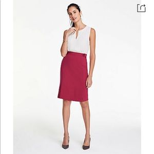COPY - Ann Taylor Button Tab Pencil Skirt In Pure Fuchsia